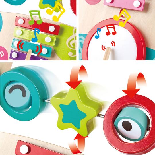 Hape My First Musical Walker Wooden Push & Pull Learning Walker